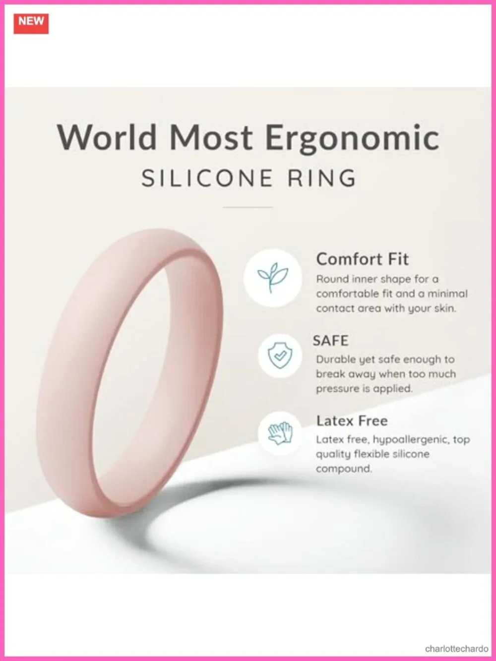 Silicone Bridal Rings Set for Women, Wedding Bands 5.5mm Wide, Pack of 5